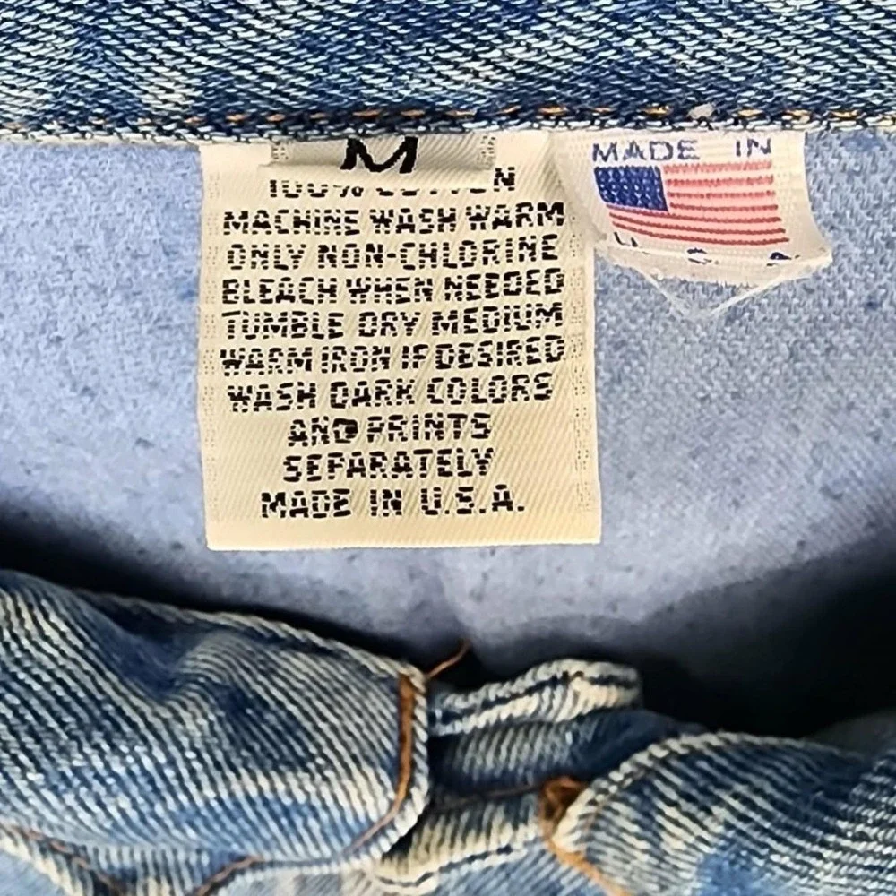 Vintage Harley Davidson Denim Jacket Womens Medium Light‎ Wash Made in USA Biker